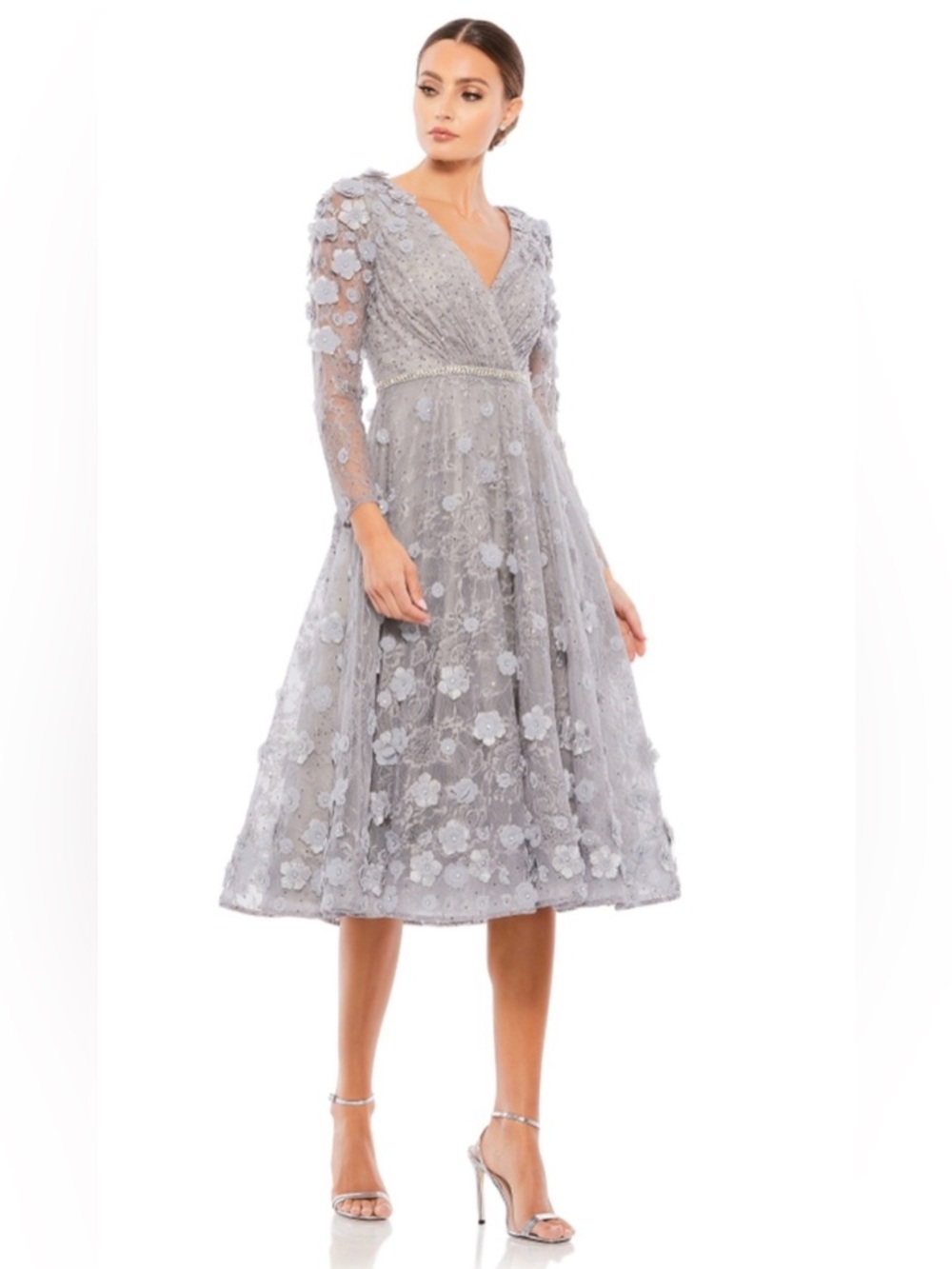 NWT MAC DUGGAL Floral Embellished Lace A-Line Cocktail Dress (Style #67387) 10 - Picture 5 of 16